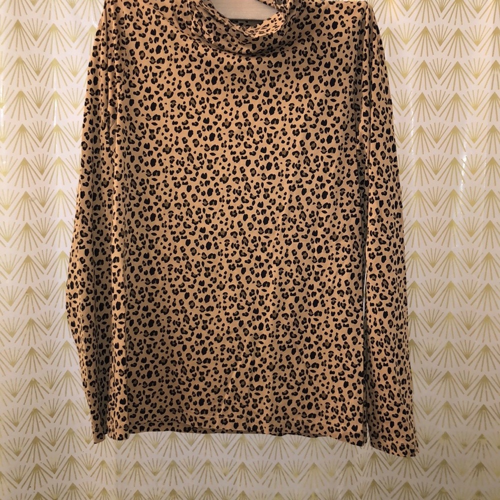 J. Crew Leopard print tissue turtleneck size M